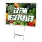 Signmission Fresh Vegetables Yard Sign & Stake outdoor plastic coroplast window, C-1216-DS-Fresh Vegetables C-1216-DS-Fresh Vegetables - alternate 1